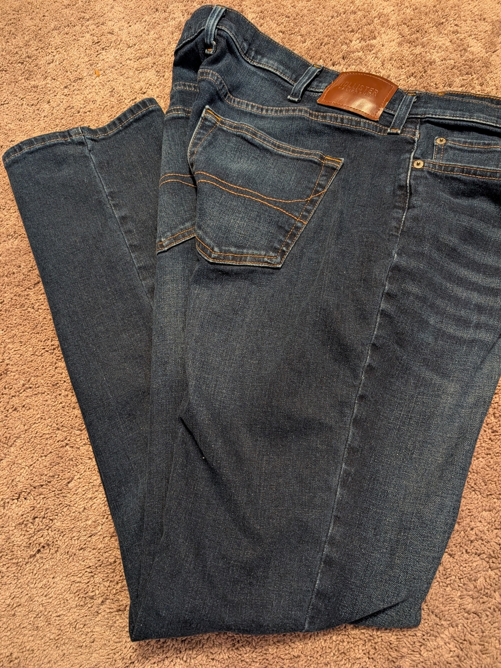 Men's Holister Slim Straight Epic Glex Dark Wash Jeans Size 38x33(34)